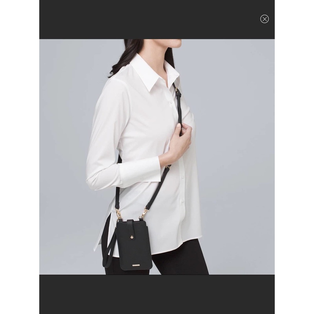 White House Black Market Black Adjustable Crossbody Phone Case
